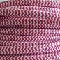 Kolorowe kable w oplocie zebra różowo-biała