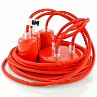 Kolorowe kable w oplocie czerwonym: 3 x 2,5m