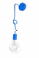 Lampa loft nowoczesny kinkiet kolorowe kable w oplocie niebieskim