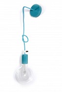 Lampa loft nowoczesny kinkiet kolorowe kable w oplocie turkusowym