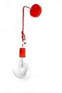 Lampa loft nowoczesny kinkiet kolorowe kable w oplocie czerwonym