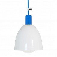 Lampa z kloszem niebieskim kolorowe kable imindesign