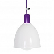 Lampa z kloszem fioletowym kolorowe kable imindesign