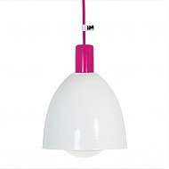 Lampa z kloszem różowym kolorowe kable imindesign