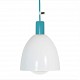 Lampa z kloszem turkusowym kolorowe kable imindesign
